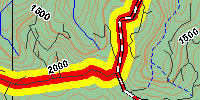 Junction FS 3109 and FS 1000, the highest point on the route at 1,769 feet. Select text links for detailed route maps. Note: these are large files, 556k and 1020 x 640 pixels.