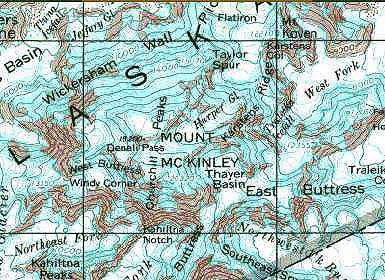 USGS 1:250,000 McKinley Map Section