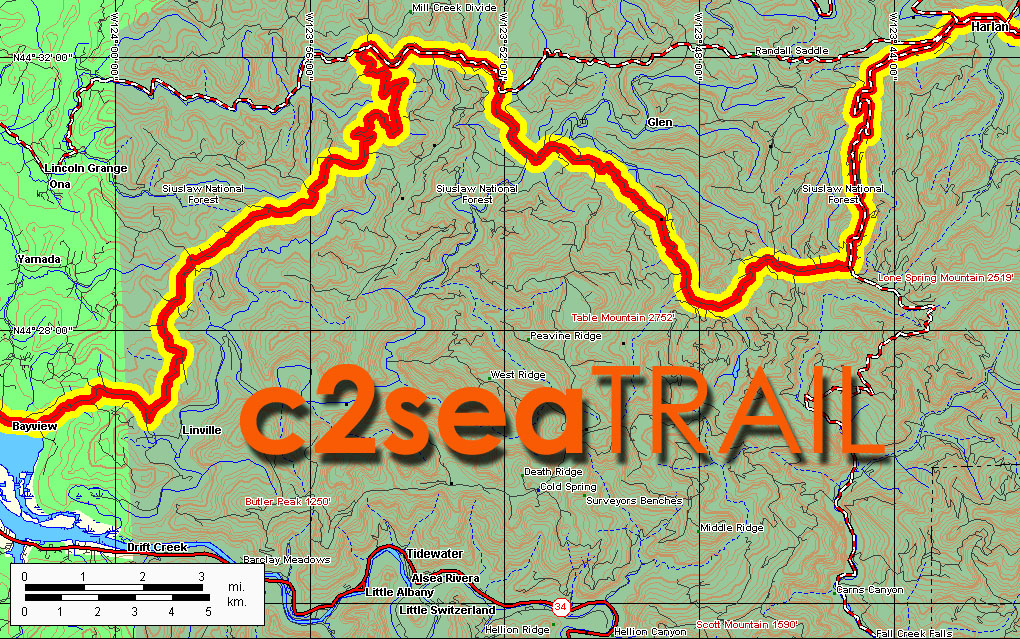 The c2sea TRAIL connects Corvallis and Waldport.